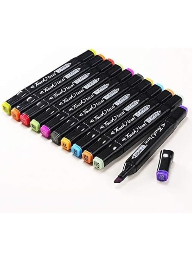 Touch Double-ended marker set with carrying case, 60-piece multi-color set - Image 2